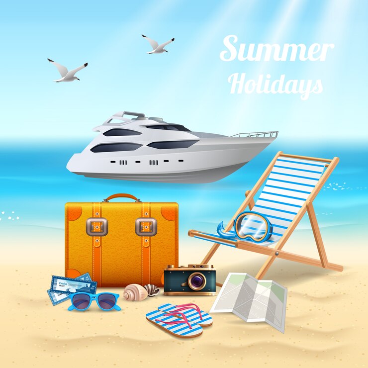 Vector Gratis summer holidays realistic beautiful composition