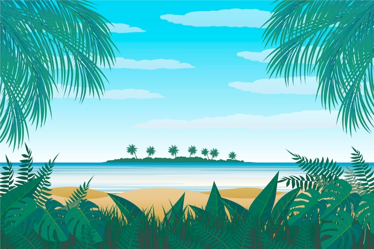 Vector Gratis summer landscape - background for zoom