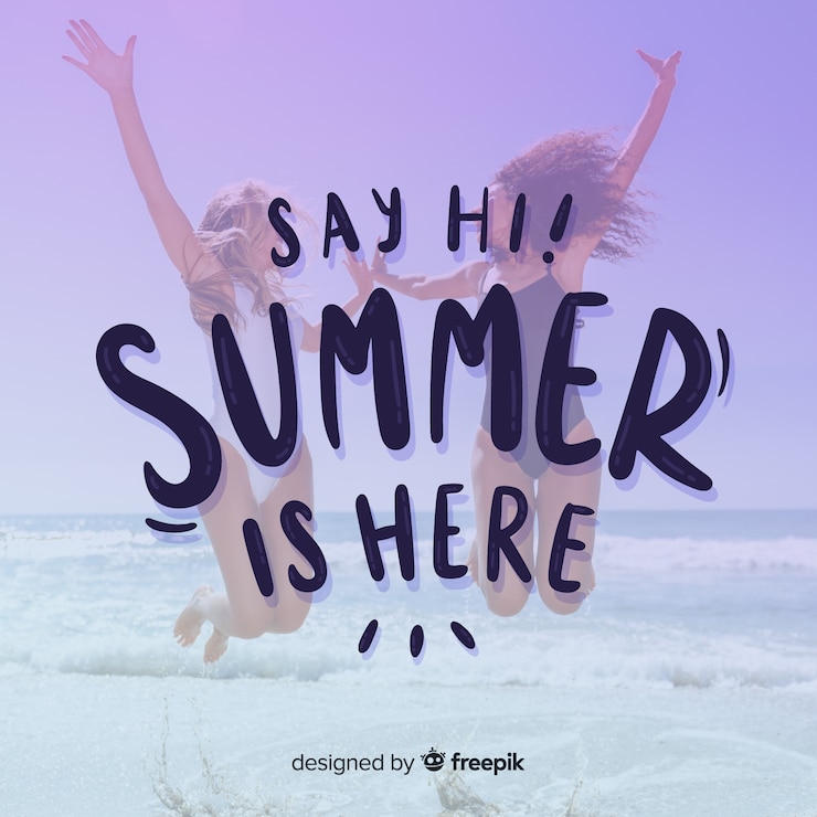 Vector Gratis summer lettering background with photo