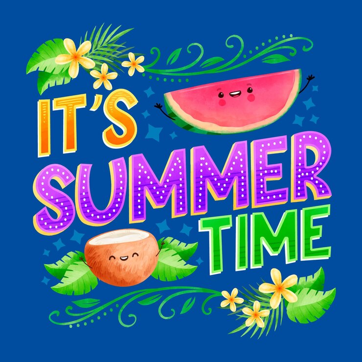 Vector Gratis summer lettering theme