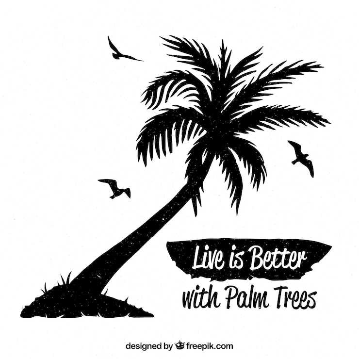 Vector Gratis summer quote background with black palm tree