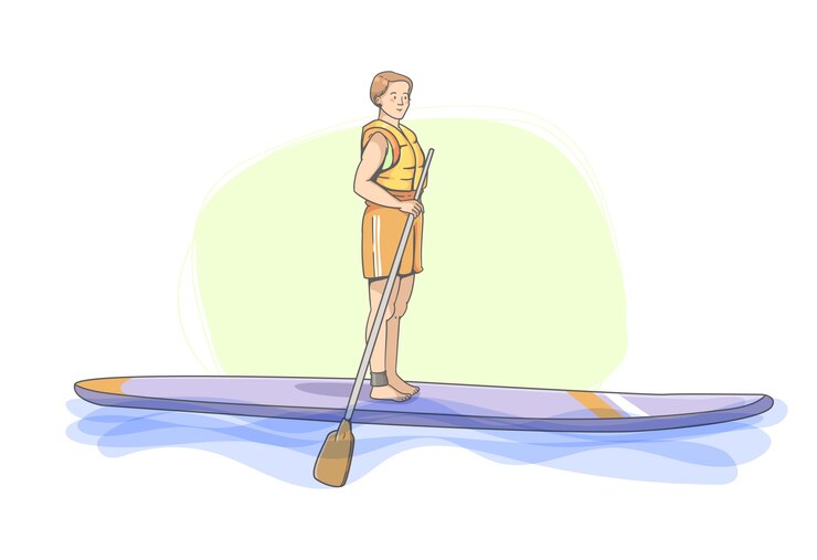 Vector Gratis summer sports hand drawn sup illustration