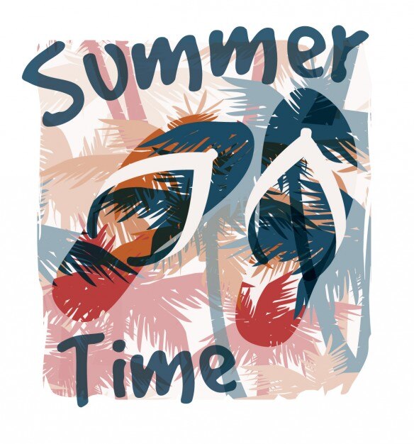 Vector Gratis summer time with flip flops
