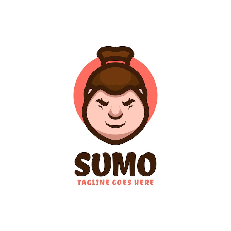Vector Gratis sumo illustration mascot cartoon logo design