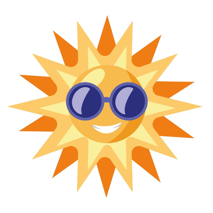 Vector Gratis sun wearing sunglasses