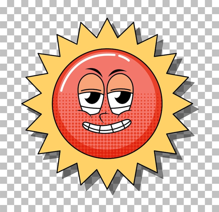 Vector Gratis sun with facial expression