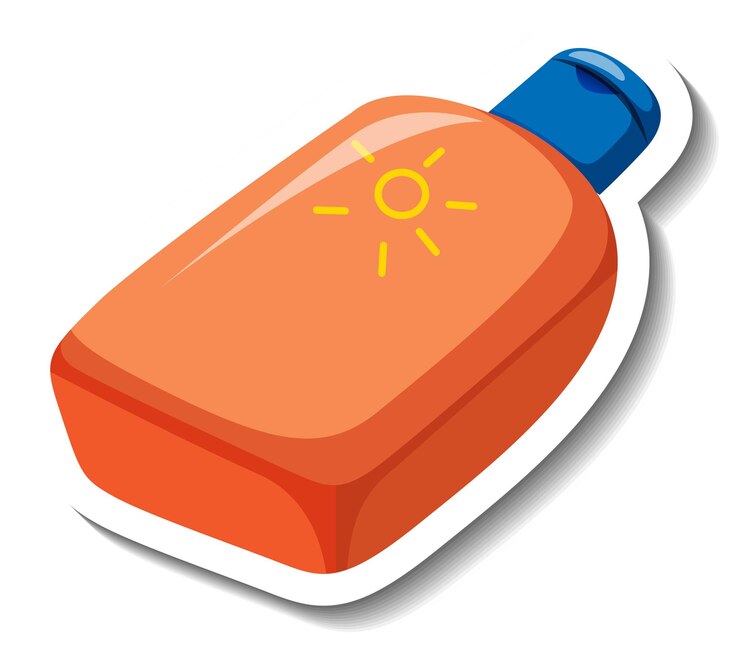 Vector Gratis sunscreen lotion product cartoon sticker