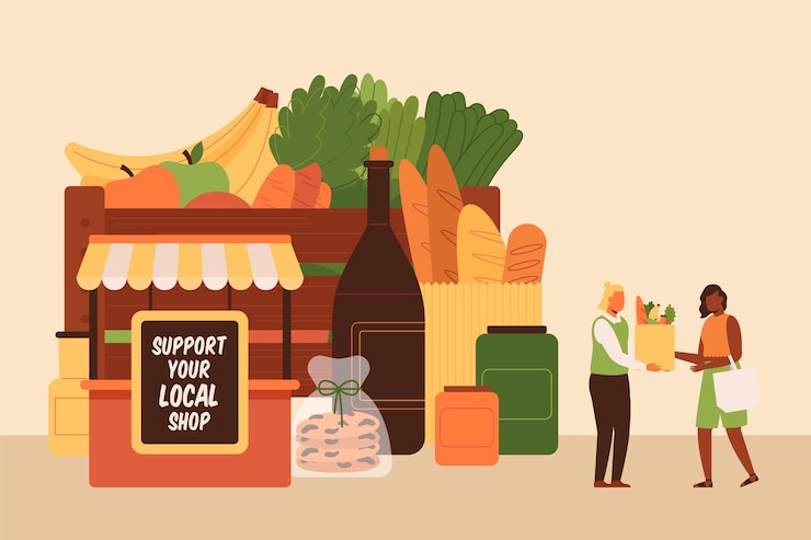 Vector Gratis support local business illustration concept