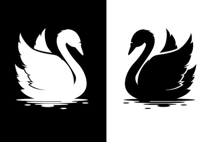 Vector Gratis swan silhouette design