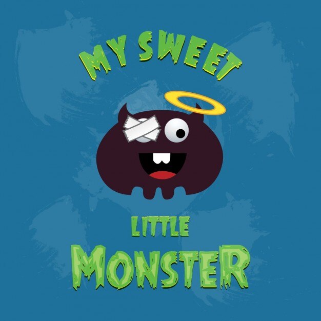 Vector Gratis sweet black monster