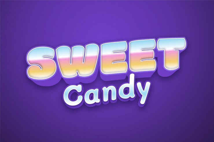 Vector Gratis sweet candy text effect design
