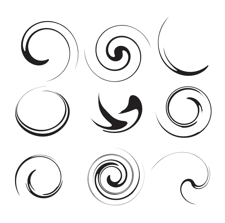Vector Gratis swirl brushes line vector illustration