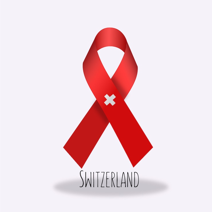 Vector Gratis switzerland flag ribbon design