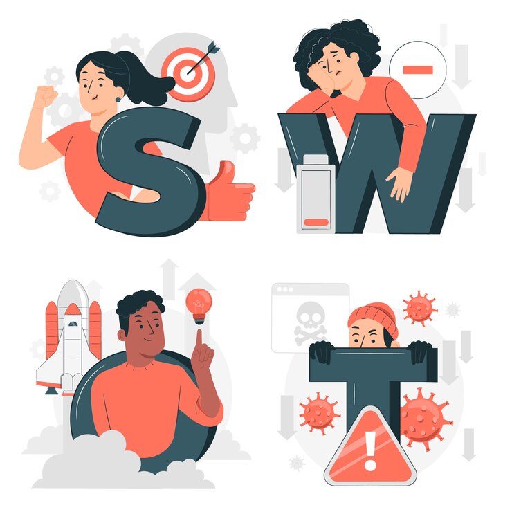 Vector Gratis swot analysis concept illustration