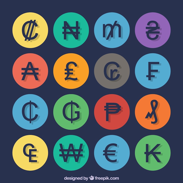 Vector Gratis symbols currencies collection