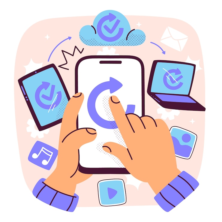 Vector Gratis sync concept illustration