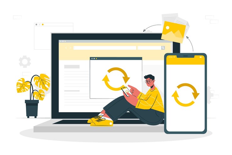 Vector Gratis sync concept illustration