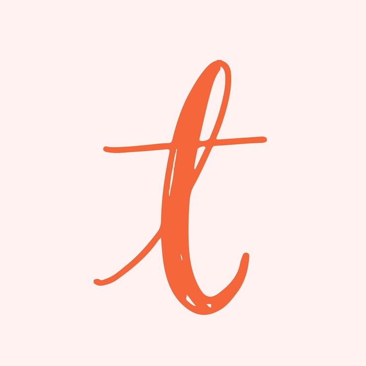 Vector Gratis t letter doodle typography vector font
