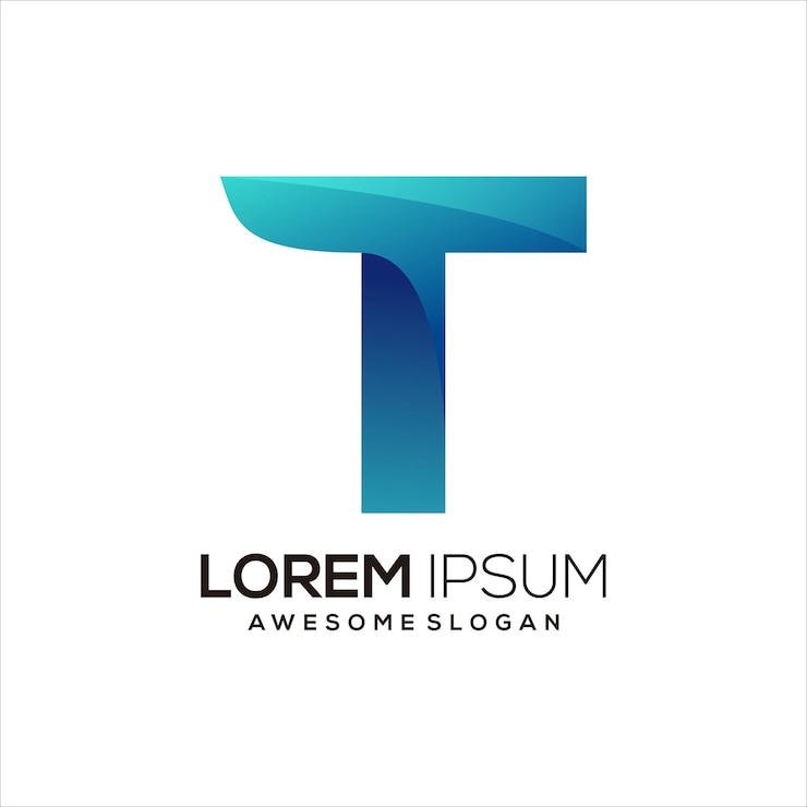 Vector Gratis t letter logo initial colorful gradient