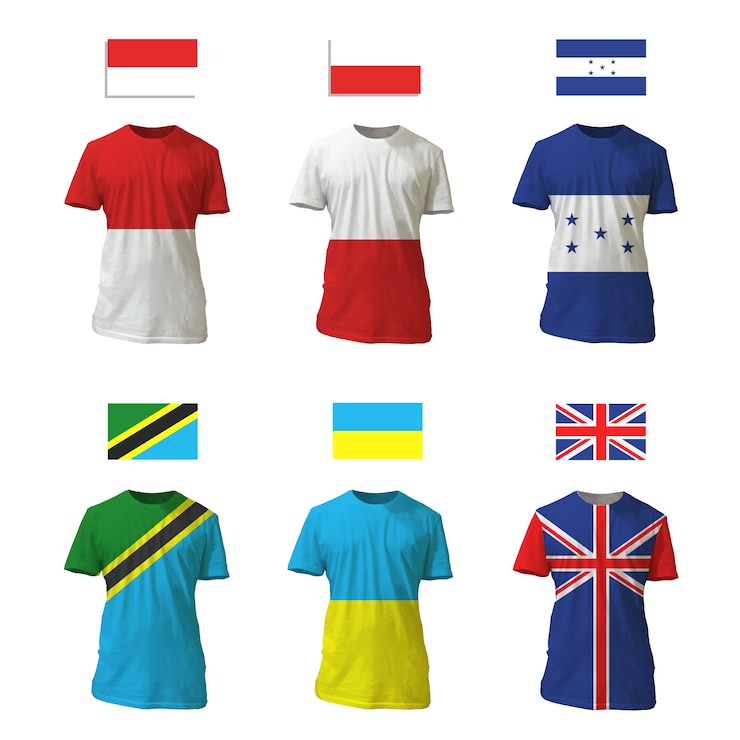 Vector Gratis t-shirt collection flag design