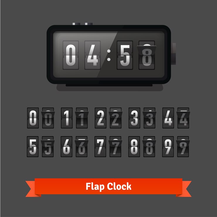 Vector Gratis table flap clock and number counter template