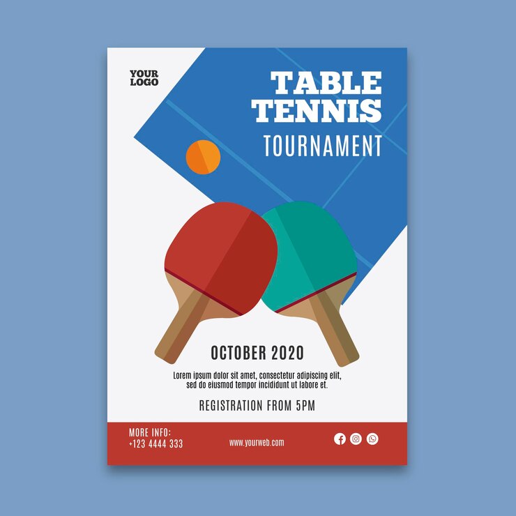 Vector Gratis table tennis flyer template