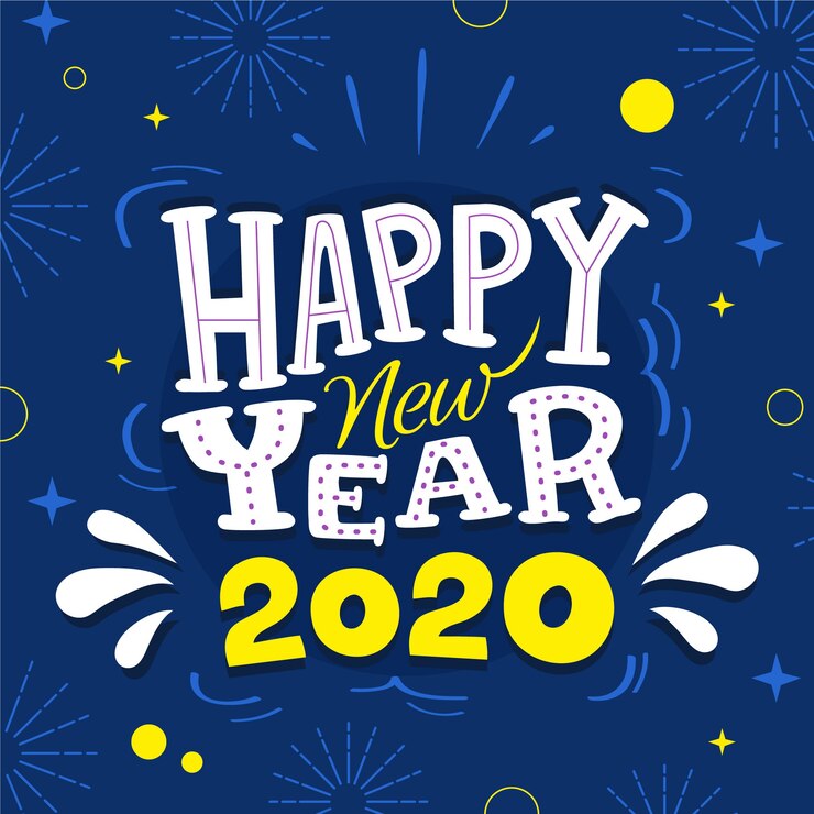 Vector Gratis tahun baru yang digambar tangan 2020
