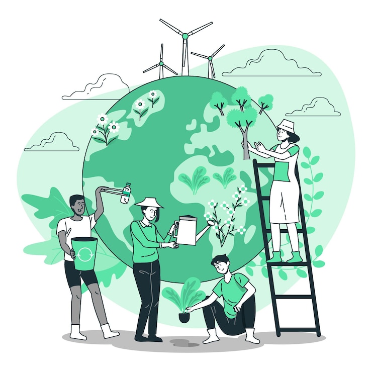 Vector Gratis taking care of the earth concept illustration
