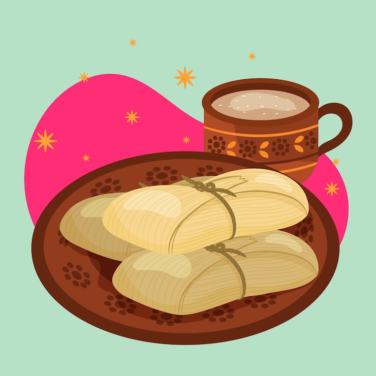 Vector Gratis tamale datar organik diilustrasikan
