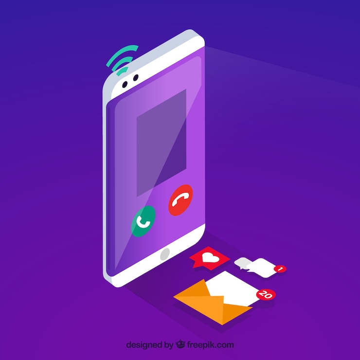 Vector Gratis tampilan isometrik ponsel dengan postingan instagram