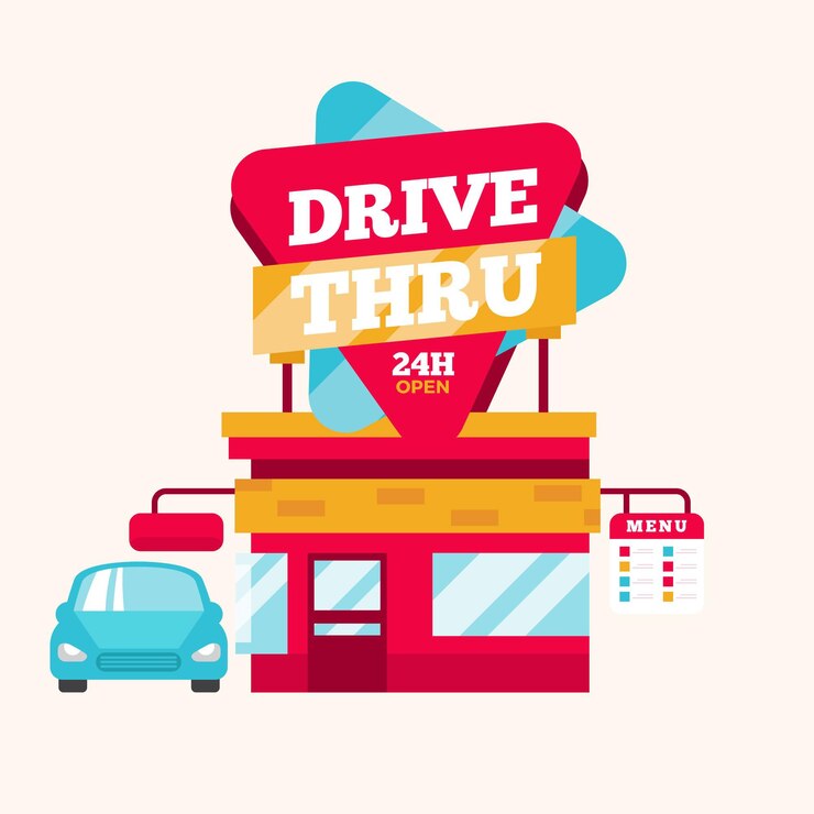 Vector Gratis tanda jalur drive thru