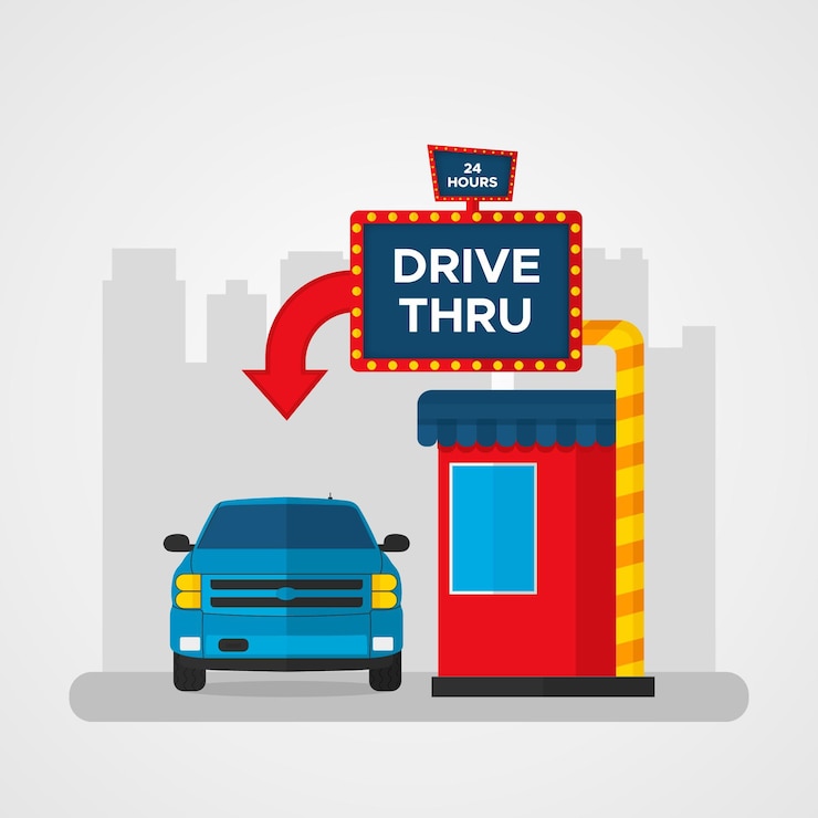 Vector Gratis tanda jalur drive thru