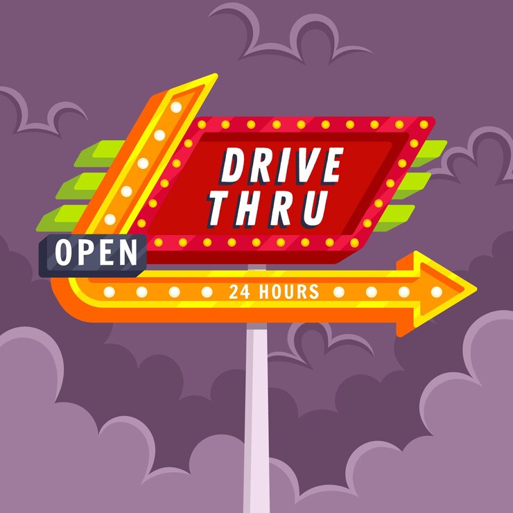 Vector Gratis tanda jalur drive thru
