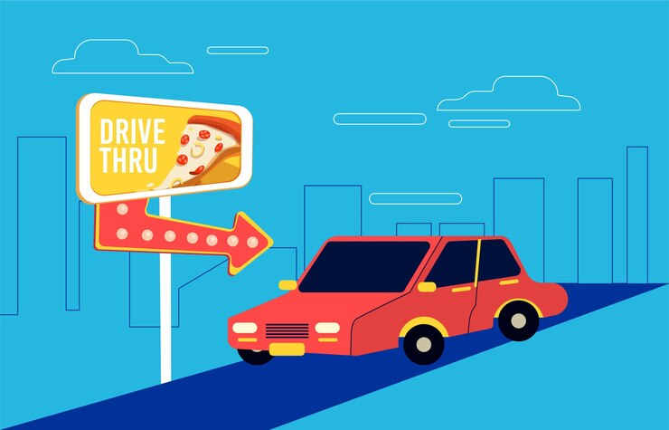 Vector Gratis tanda jalur drive thru