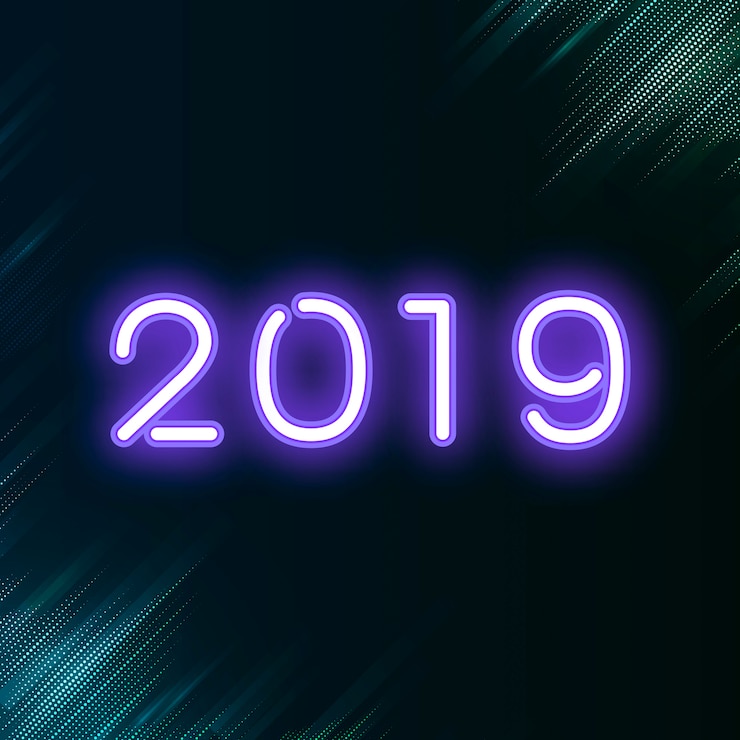 Vector Gratis tanda neon ungu 2019