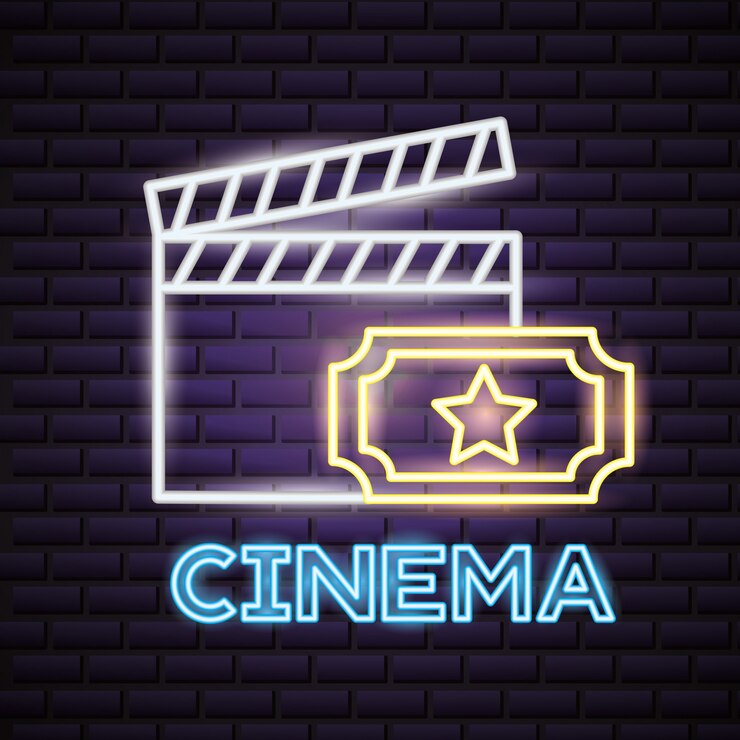 Vector Gratis tanda neon waktu film