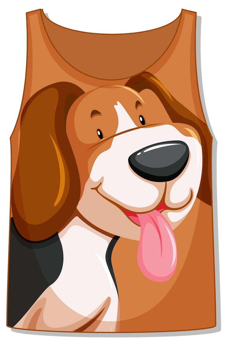 Vector Gratis tank top dengan pola anjing lucu