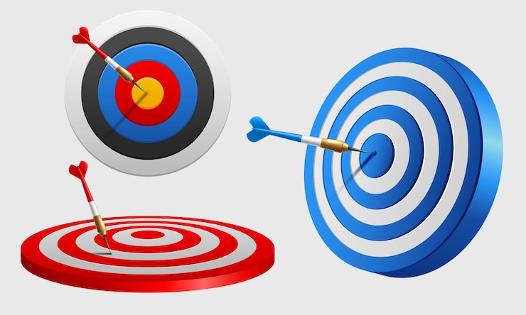 Vector Gratis target hit in the center by arrows