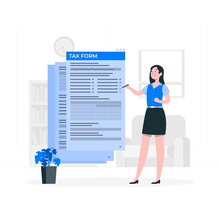 Vector Gratis tax form concept illustration
