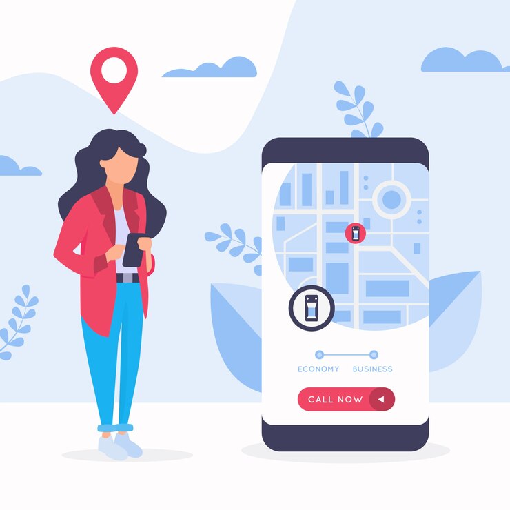 Vector Gratis taxi app design concept