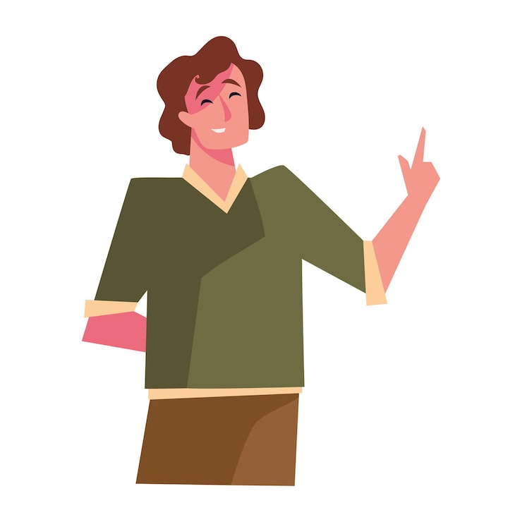 Vector Gratis teacher man character icon isolated