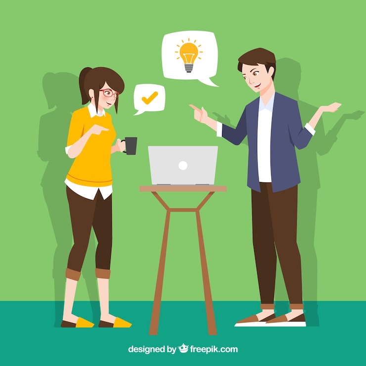 Vector Gratis team work background in flat style