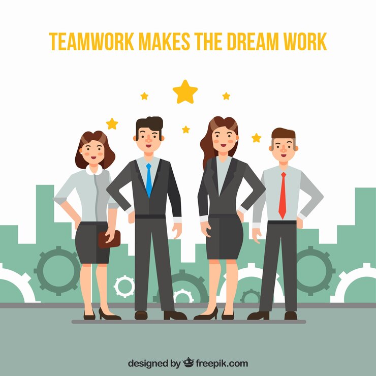 Vector Gratis team work with stars