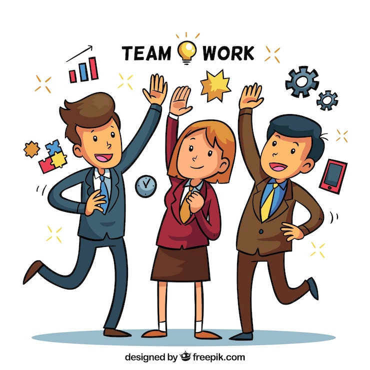 Vector Gratis teamwork background with persons