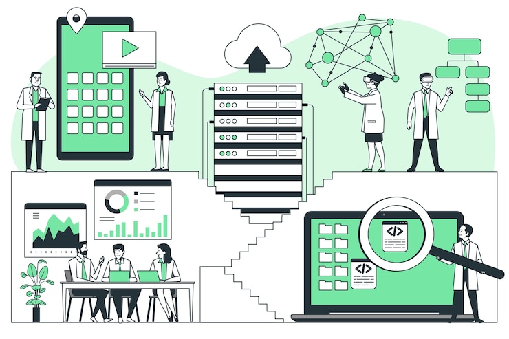 Vector Gratis tech company concept illustration
