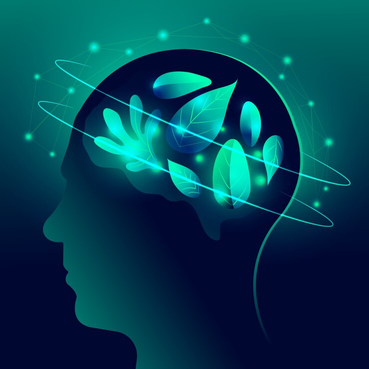 Vector Gratis technological ecology concept with human head