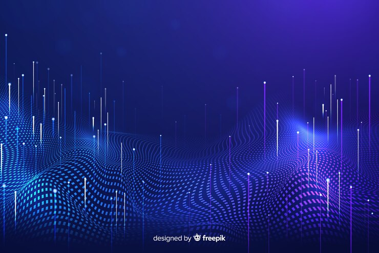 Vector Gratis technological falling particles dark background