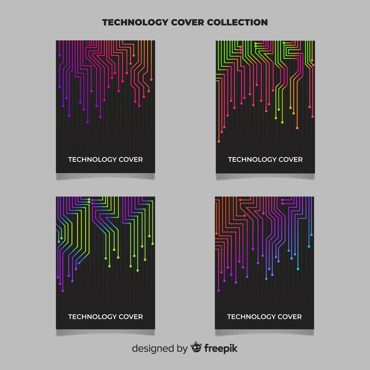 Vector Gratis technology style brochure set