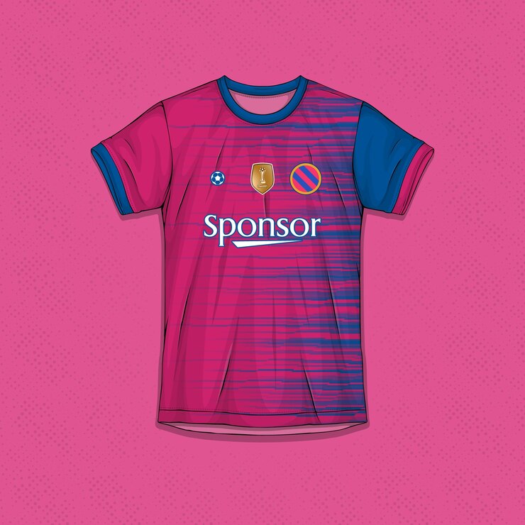Vector Gratis tekstur jersey atletik yang bisa dikustomisasi templat kaus sepak bola profesional