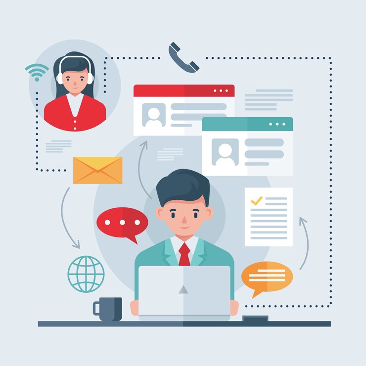 Vector Gratis telecommuting online concept